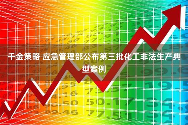 千金策略 应急管理部公布第三批化工非法生产典型案例
